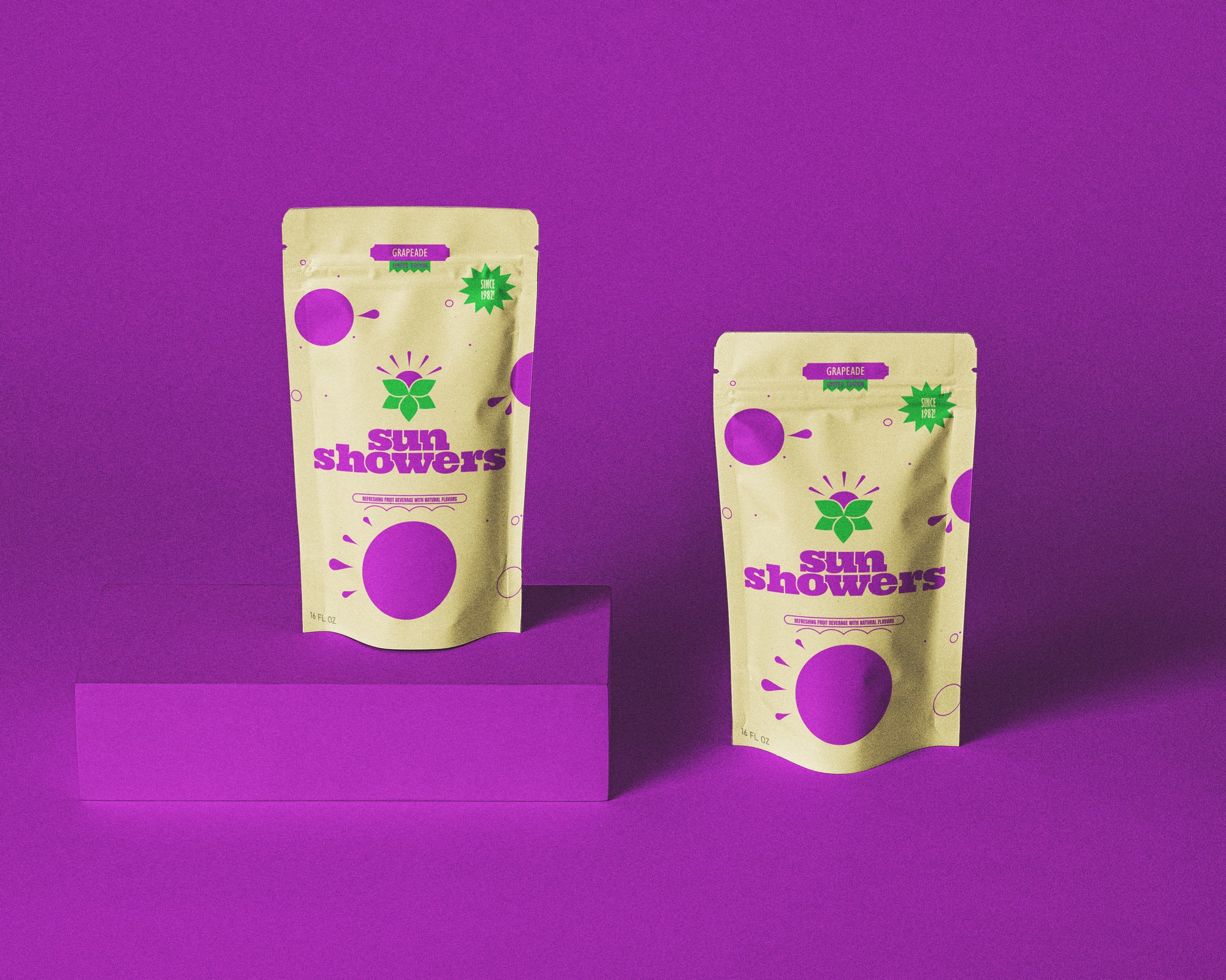 Grapeade juice pouch mockup.